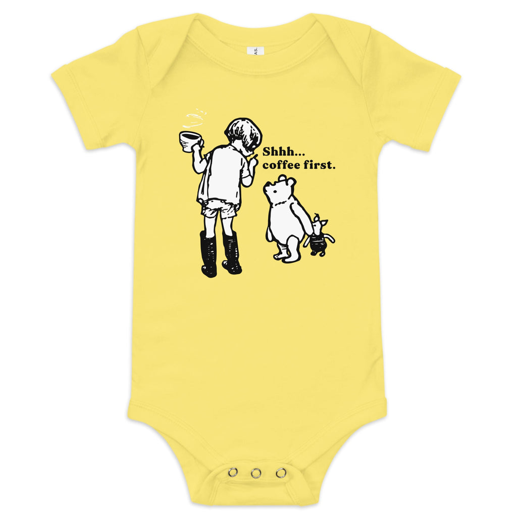 Shhh Coffee First Kid's Onesie