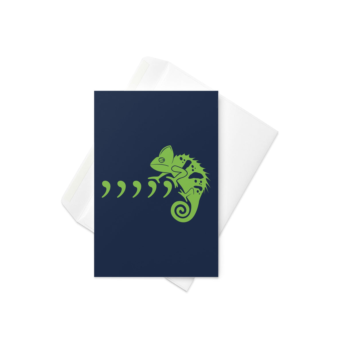Comma Chameleon Greeting Card
