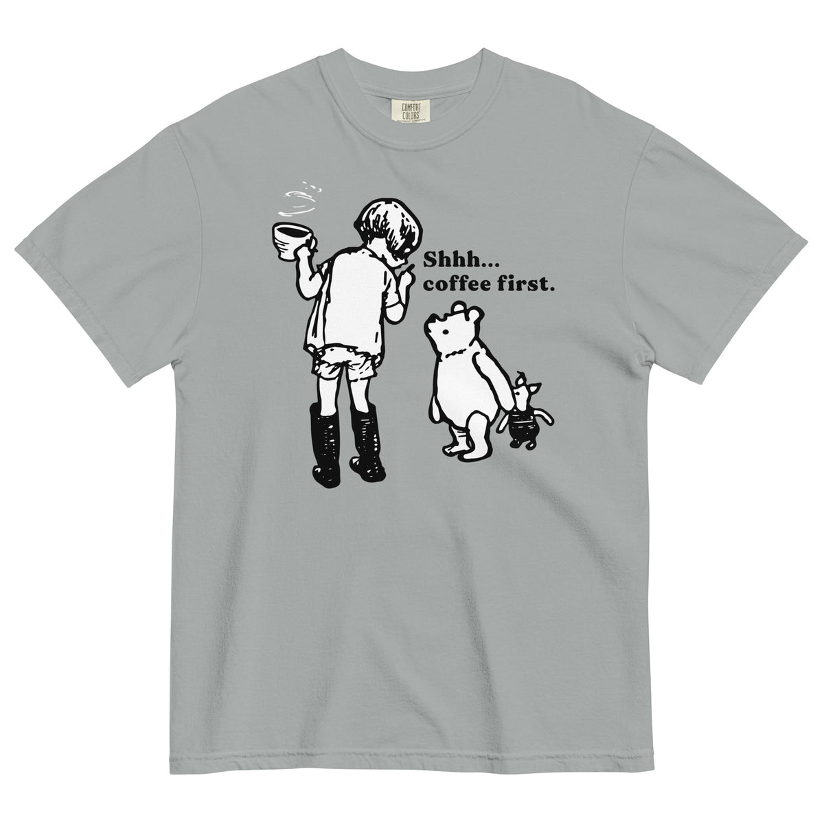 Shhh Coffee First Men's Relaxed Fit Tee product image 1