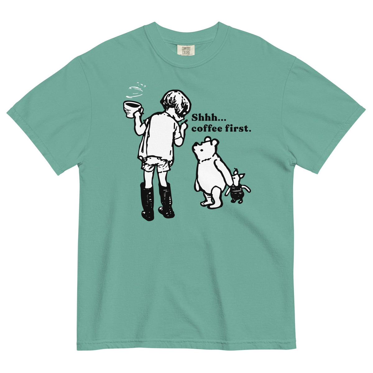 Shhh Coffee First Men's Relaxed Fit Tee product image 5