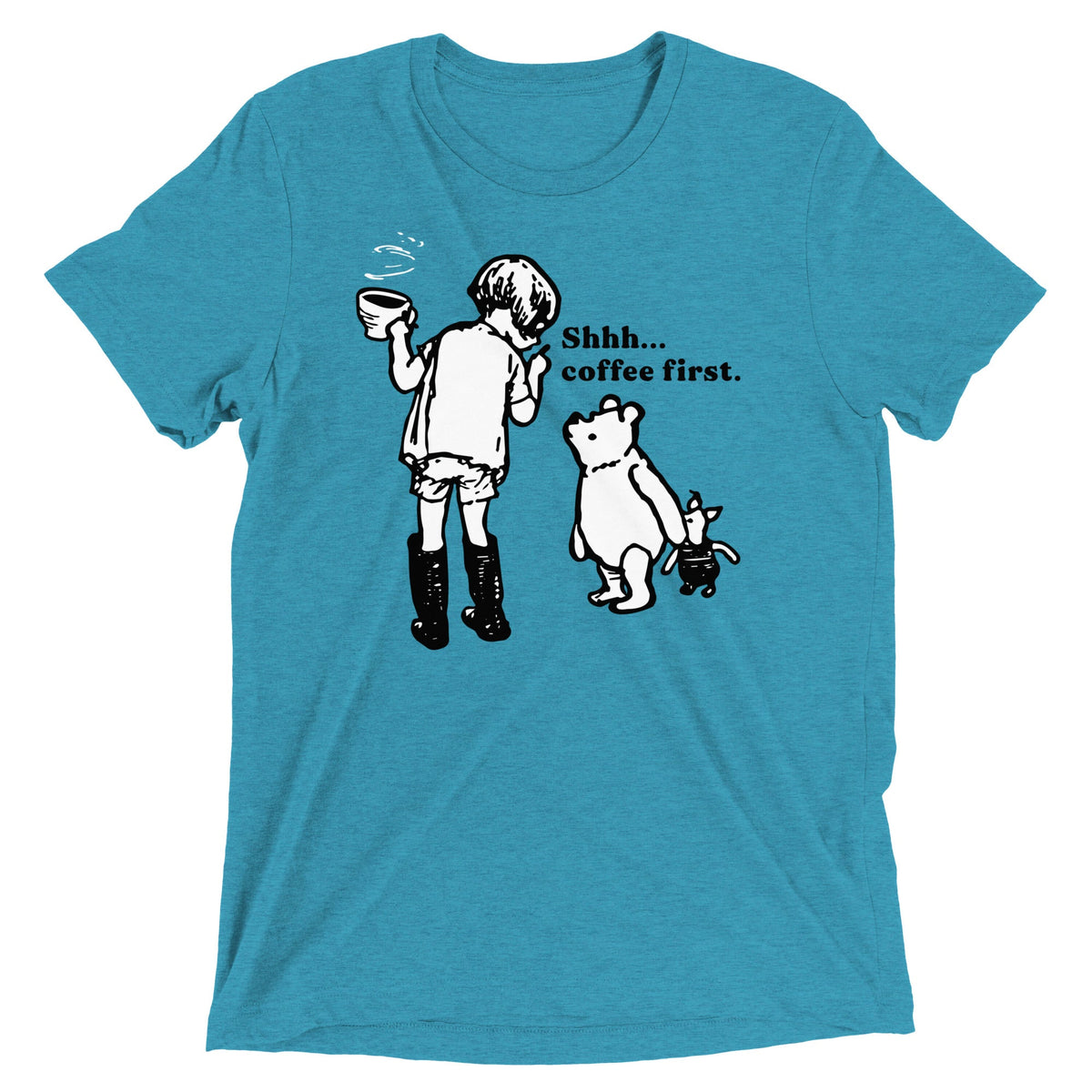 Shhh Coffee First Men's Tri-Blend Tee product image 2