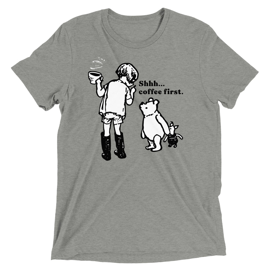 Shhh Coffee First Men's Tri-Blend Tee product image 1