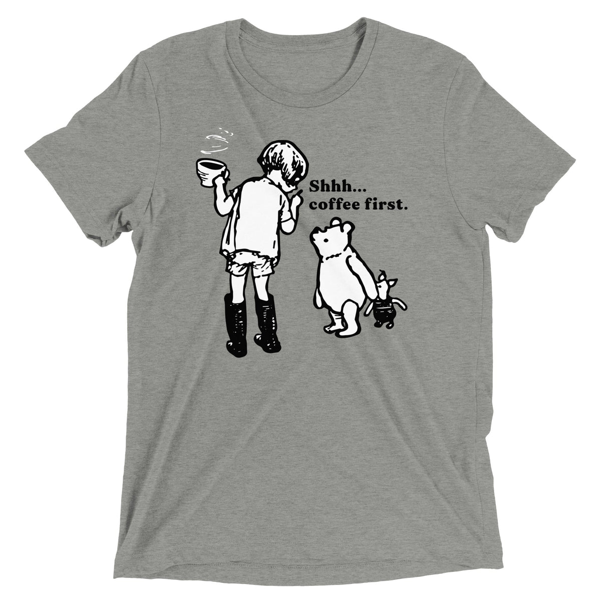 Shhh Coffee First Men's Tri-Blend Tee product image 1