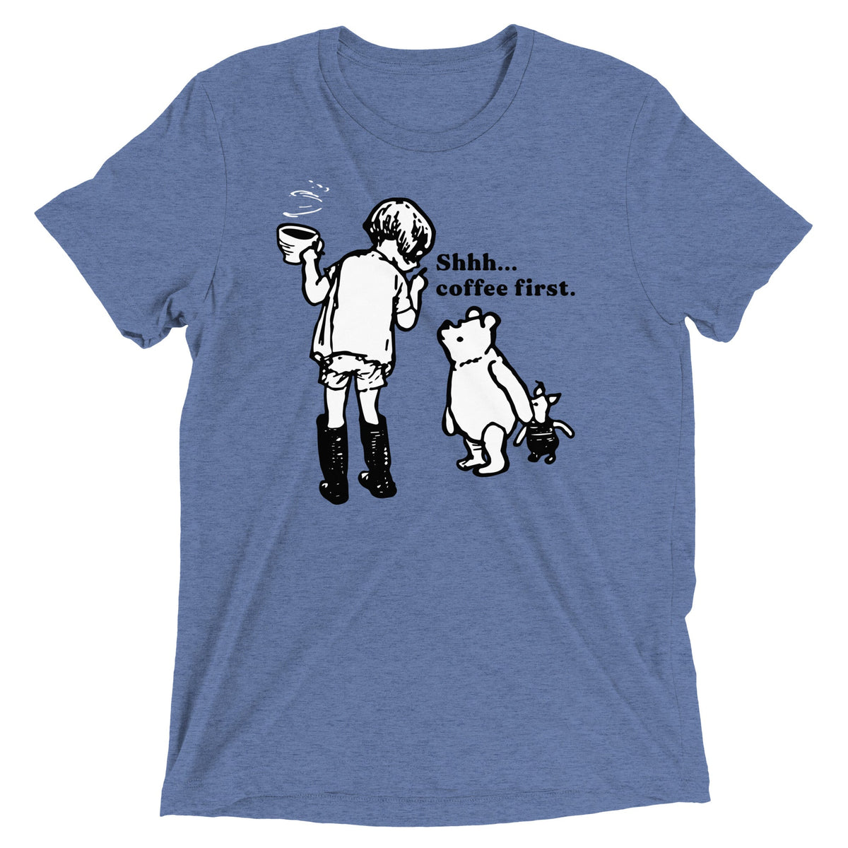 Shhh Coffee First Men's Tri-Blend Tee product image 3