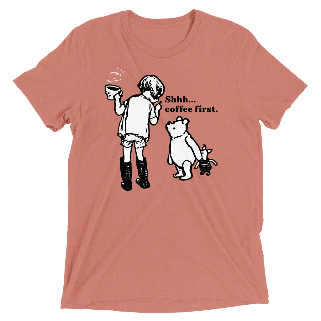 Shhh Coffee First Men's Tri-Blend Tee product image 5