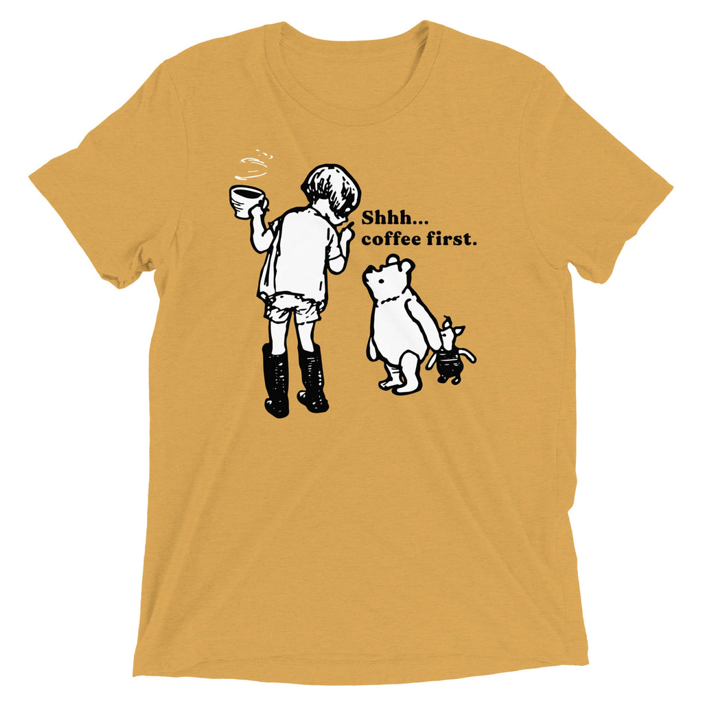 Shhh Coffee First Men's Tri-Blend Tee product image 6