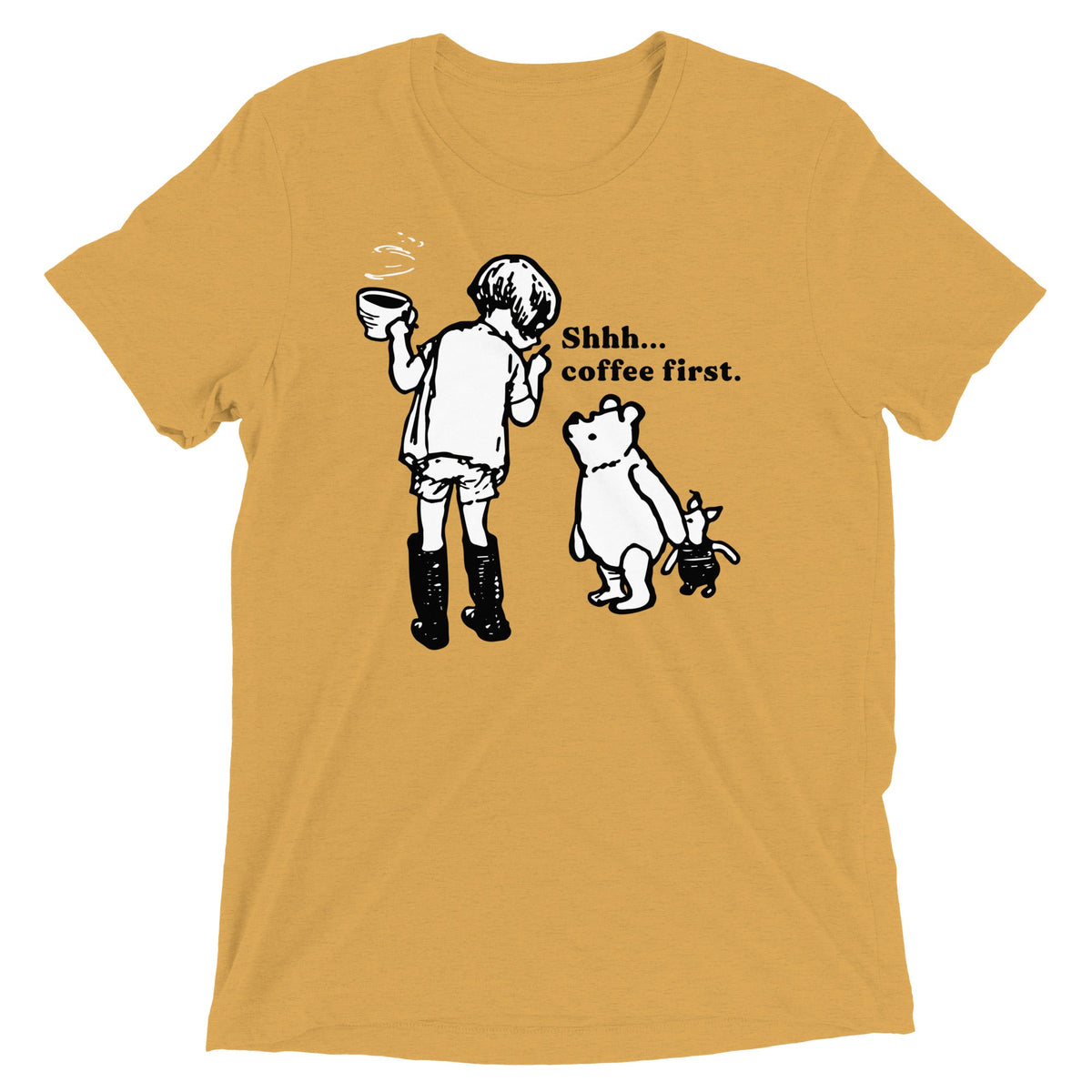 Shhh Coffee First Men's Tri-Blend Tee product image 6