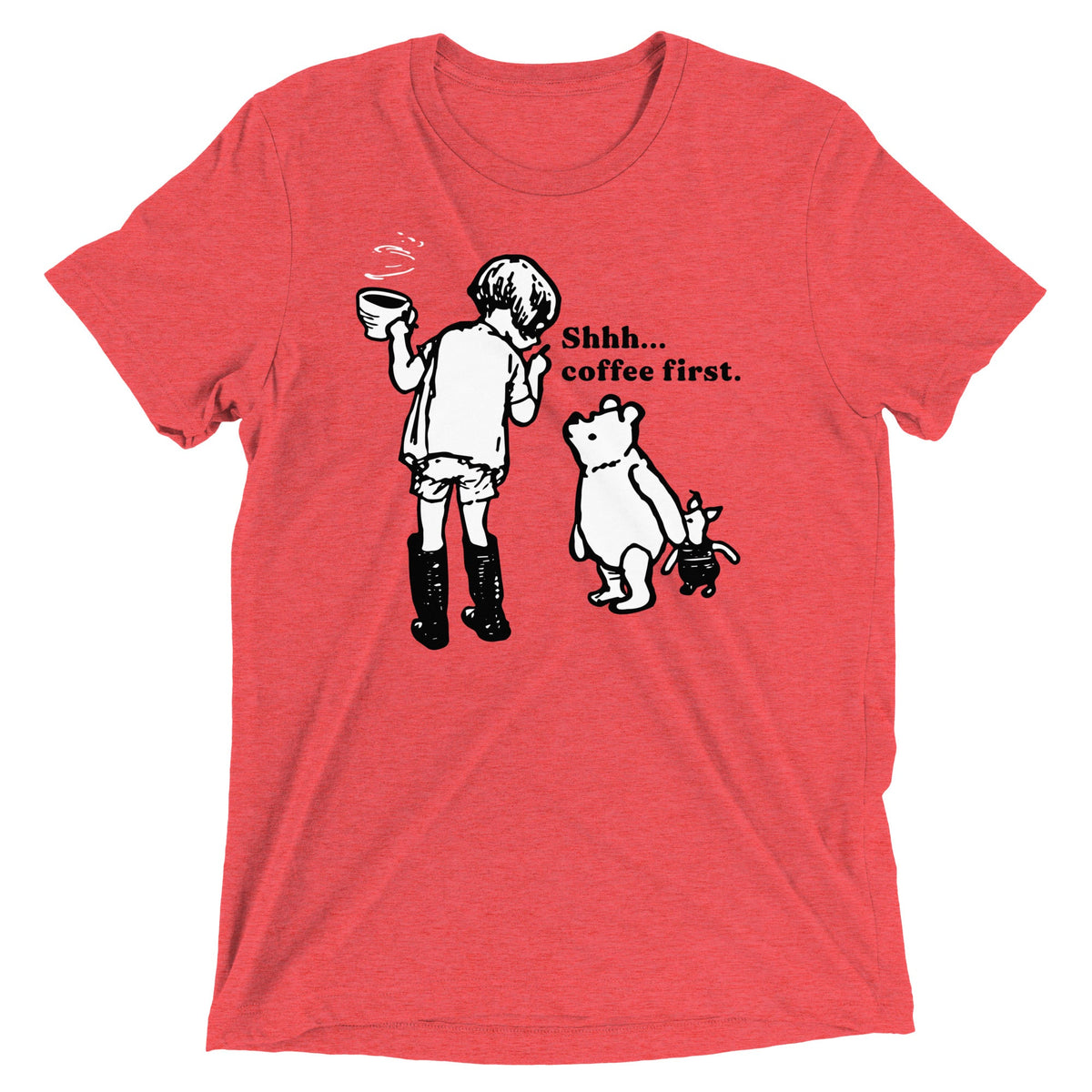 Shhh Coffee First Men's Tri-Blend Tee product image 4