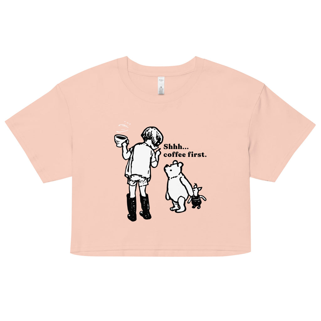 Shhh Coffee First Women's Crop Tee product image 5