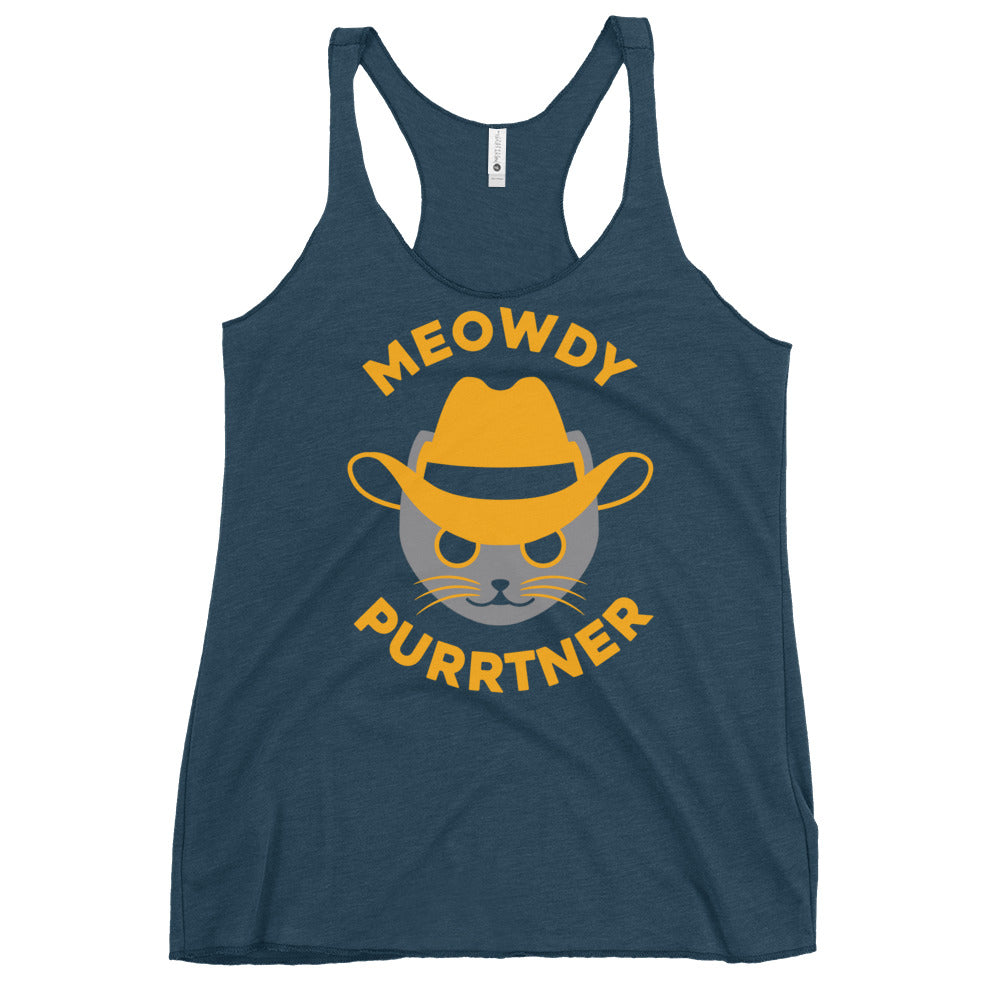 Meowdy Purrtner Women's Racerback Tank