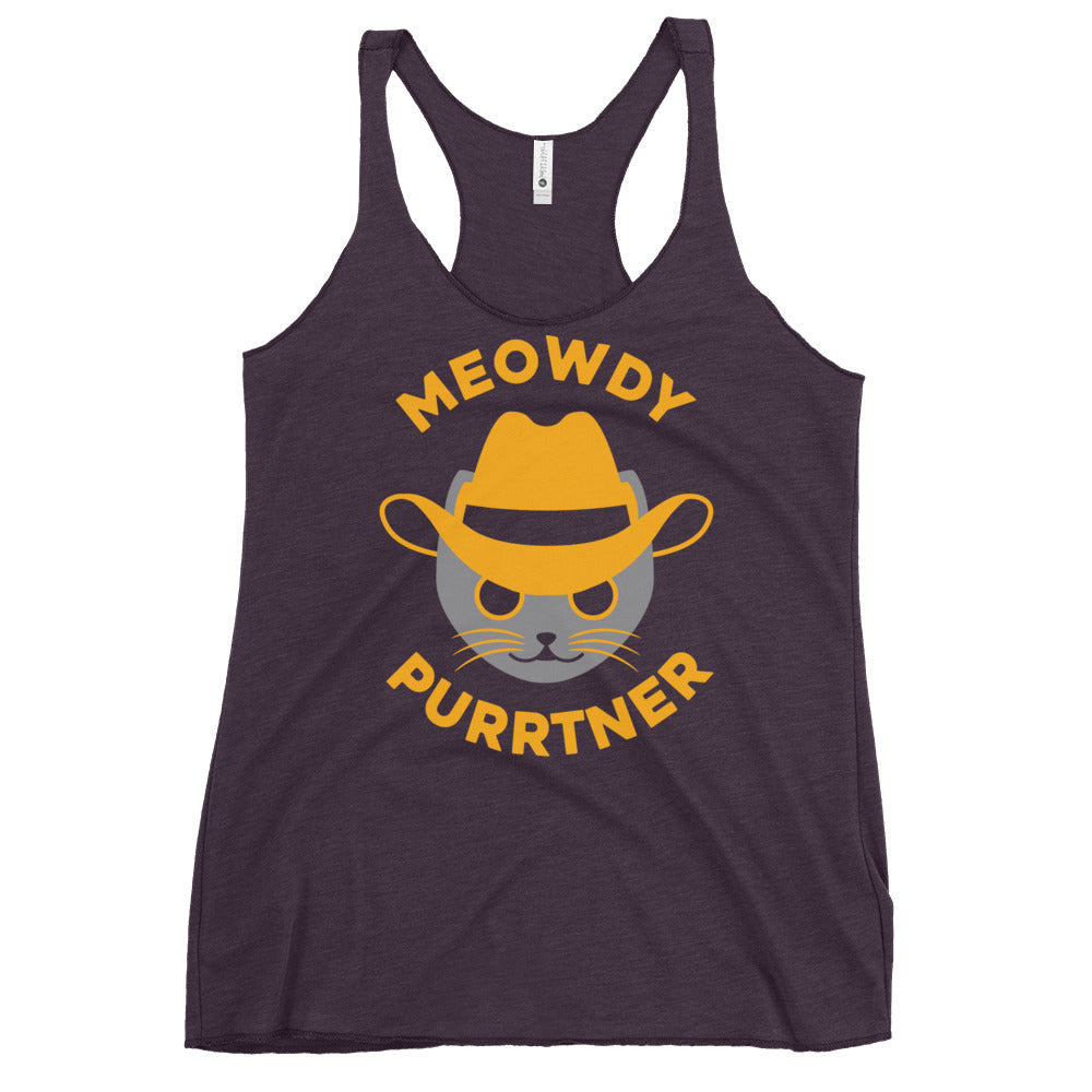 Meowdy Purrtner Women's Racerback Tank