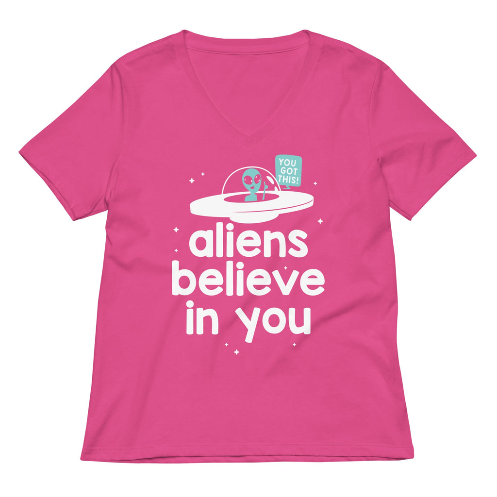 Aliens Believe In You Women's V-Neck Tee product image 6