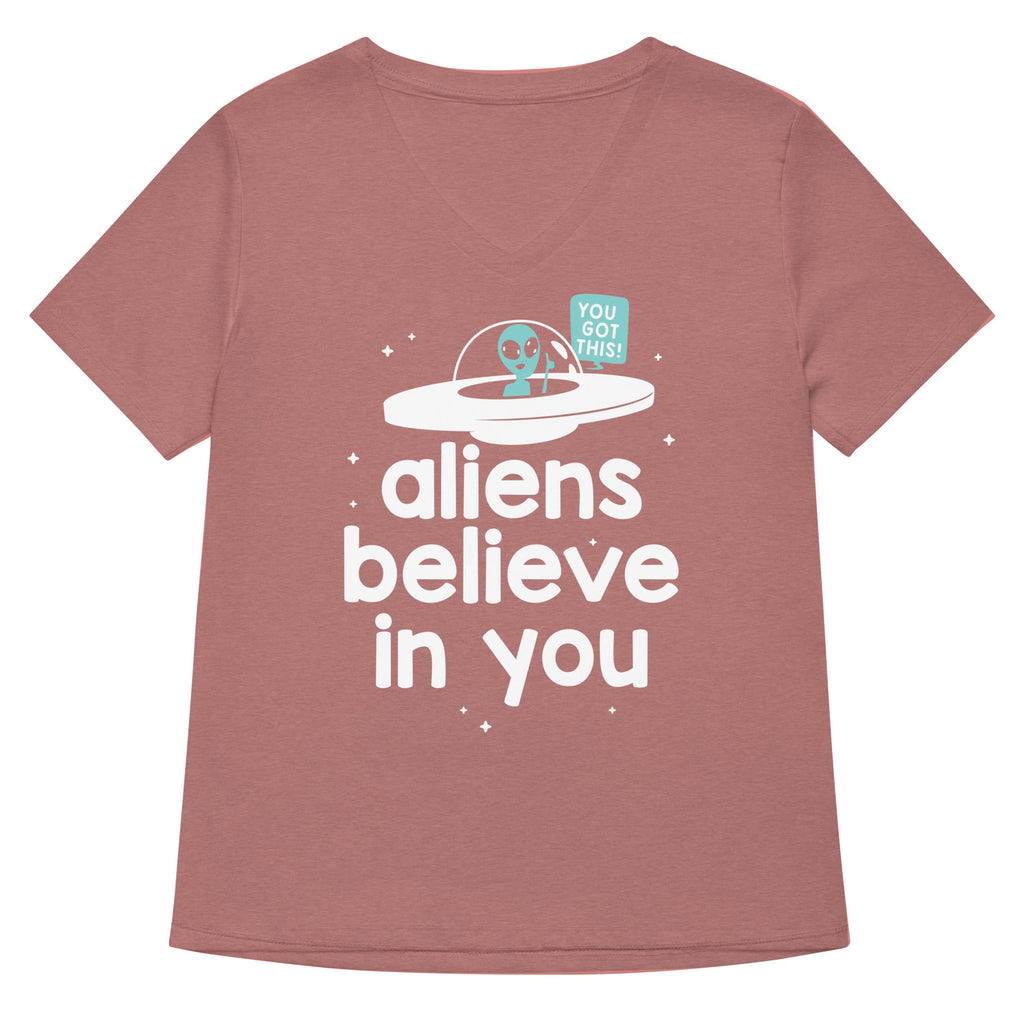 Aliens Believe In You Women's V-Neck Tee product image 5