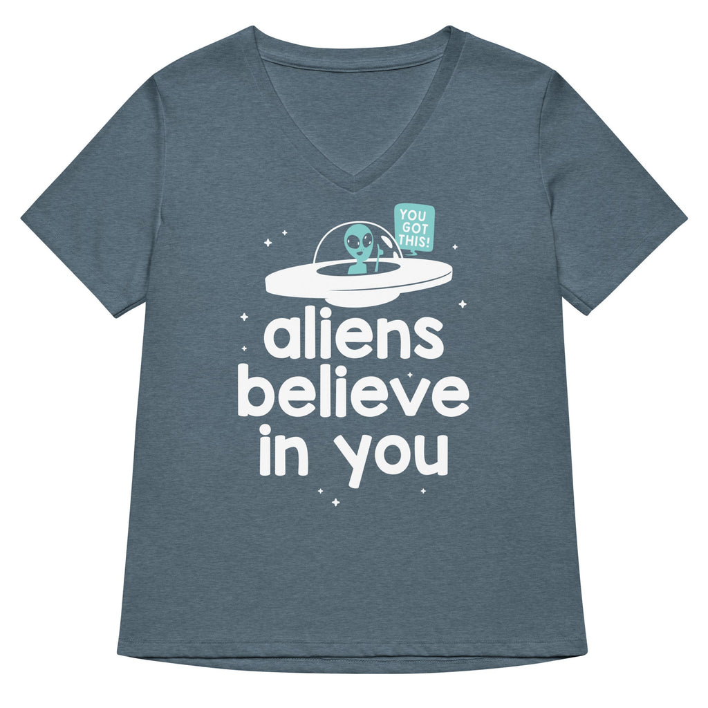 Aliens Believe In You Women's V-Neck Tee product image 4