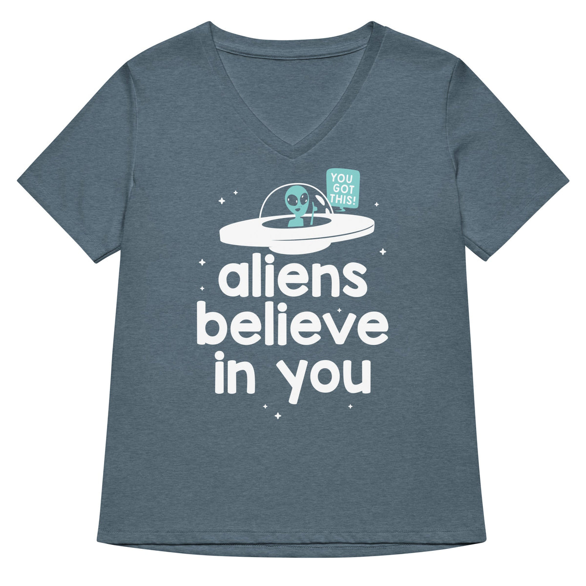 Aliens Believe In You Women's V-Neck Tee product image 4