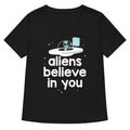 Aliens Believe In You Women's V-Neck Tee product image 1